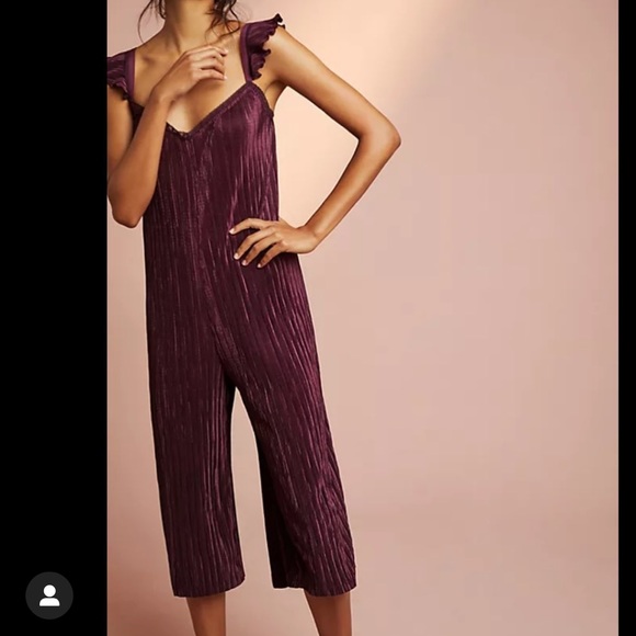 Anthropologie Floreat Burgundy Cropped 
